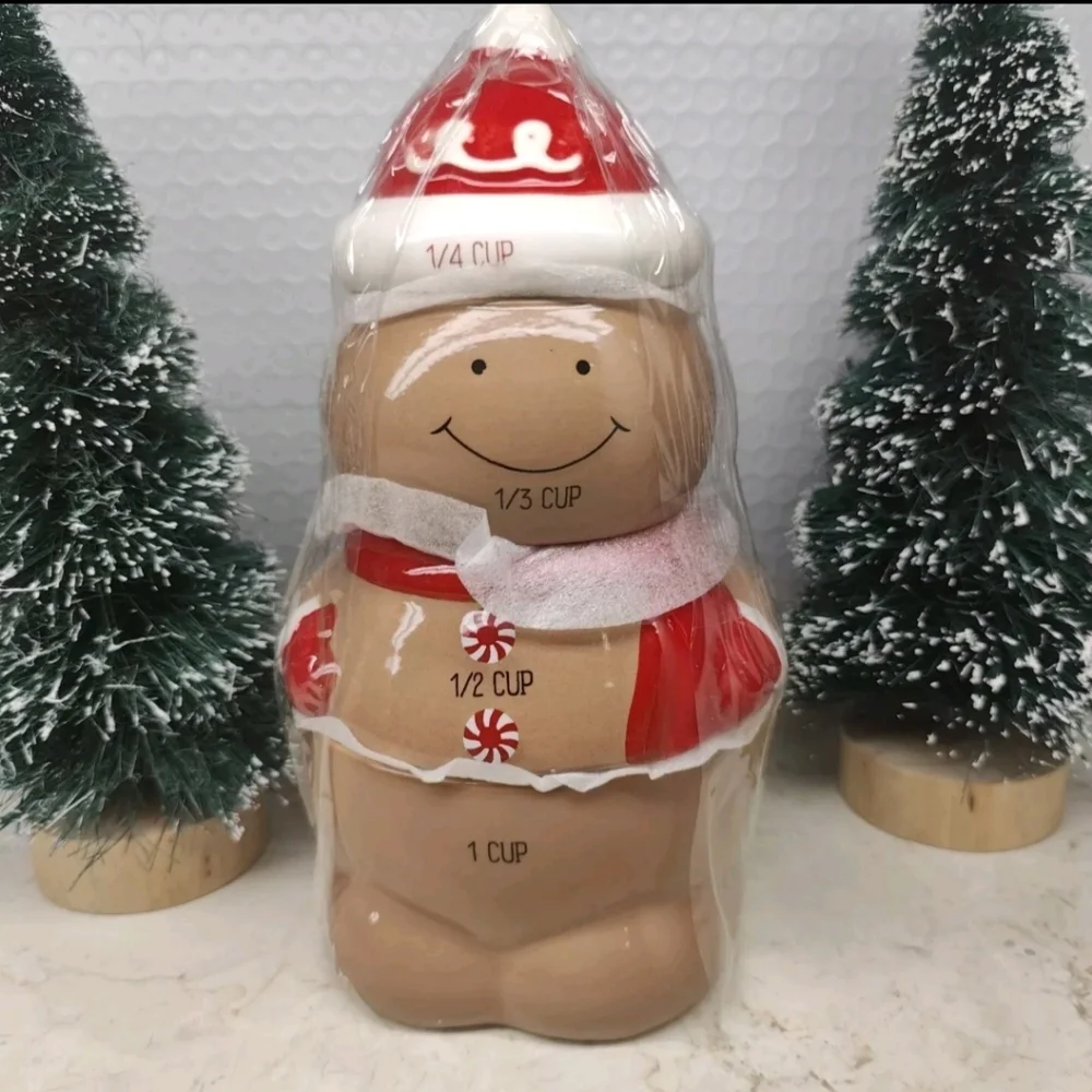COPY - New Target Bullseye’s Christmas Gingerbread Man Ceramic Stacking Measuri…